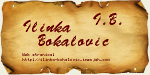 Ilinka Bokalović vizit kartica